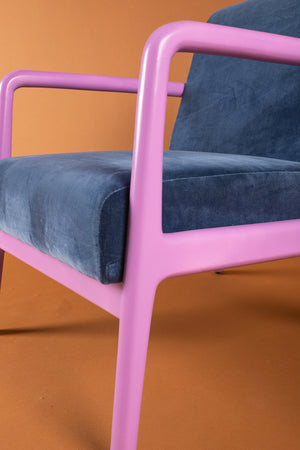 Blue Opal & Purple Haze Colourblock Velvet Chair