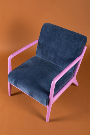 Blue Opal & Purple Haze Colourblock Velvet Chair