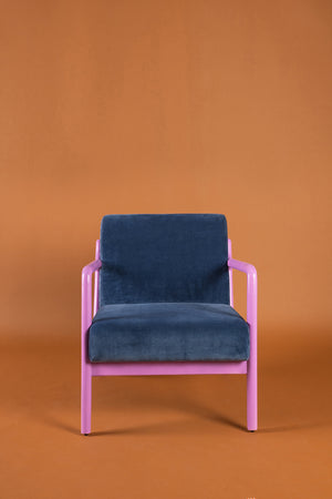 Blue Opal & Purple Haze Colourblock Velvet Chair