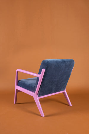Blue Opal & Purple Haze Colourblock Velvet Chair