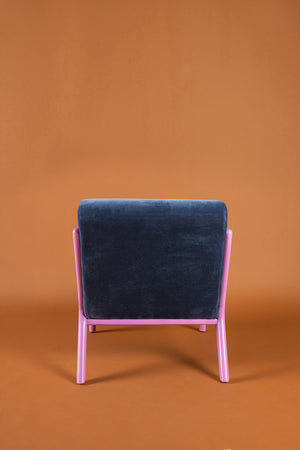 Blue Opal & Purple Haze Colourblock Velvet Chair
