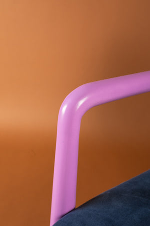 Blue Opal & Purple Haze Colourblock Velvet Chair
