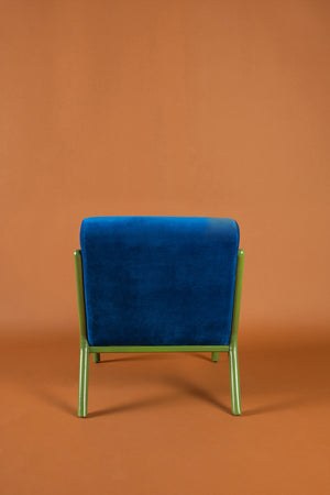 Lapis & Piquant Green Colourblock Velvet Chair