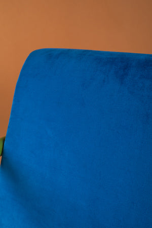 Lapis & Piquant Green Colourblock Velvet Chair