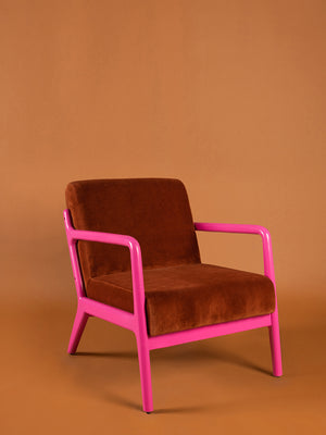 Cocoa & Azalea Colourblock Velvet Chair
