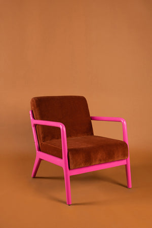Cocoa & Azalea Colourblock Velvet Chair