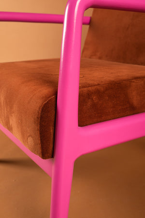 Cocoa & Azalea Colourblock Velvet Chair