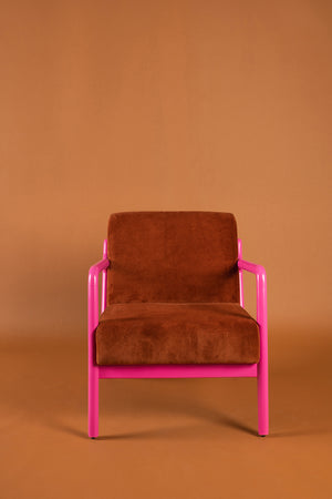 Cocoa & Azalea Colourblock Velvet Chair