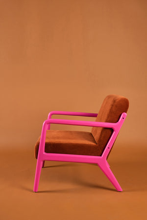 Cocoa & Azalea Colourblock Velvet Chair