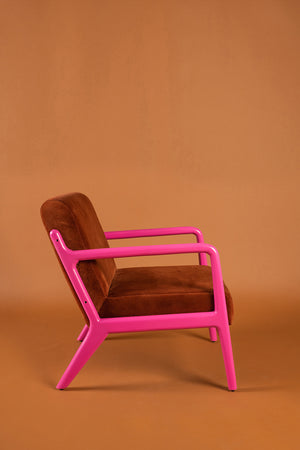 Cocoa & Azalea Colourblock Velvet Chair