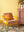 Coral Cloud & Primrose Colourblock Velvet Chair