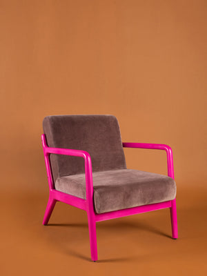 Purple Dove & Amaranth Colourblock Velvet Chair