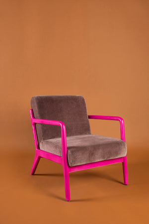Purple Dove & Amaranth Colourblock Velvet Chair