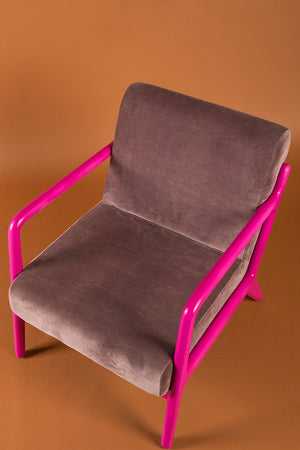 Purple Dove & Amaranth Colourblock Velvet Chair