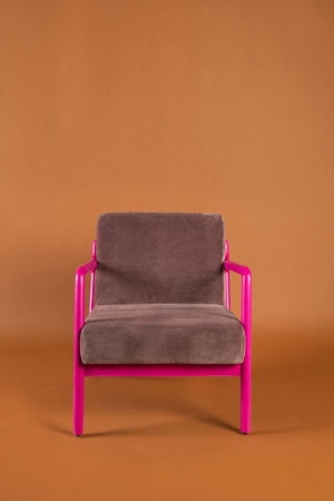 Purple Dove & Amaranth Colourblock Velvet Chair