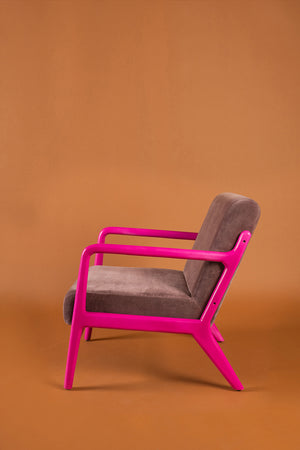 Purple Dove & Amaranth Colourblock Velvet Chair