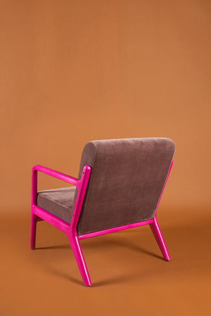 Purple Dove & Amaranth Colourblock Velvet Chair