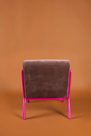 Purple Dove & Amaranth Colourblock Velvet Chair