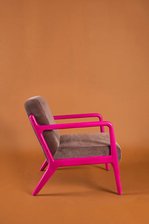 Purple Dove & Amaranth Colourblock Velvet Chair