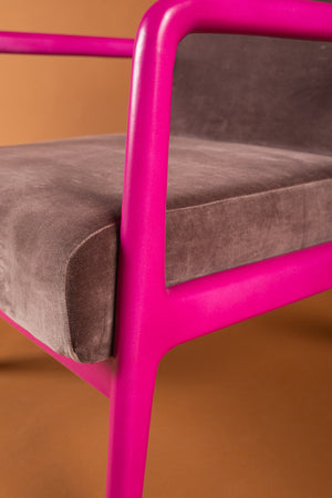 Purple Dove & Amaranth Colourblock Velvet Chair