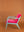 Pink Yarrow & Mist Blue Colourblock Velvet Chair