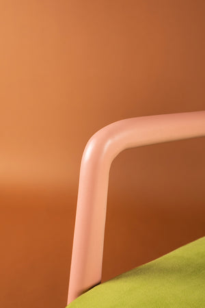 Green Oasis & Peach Colourblock Velvet Chair