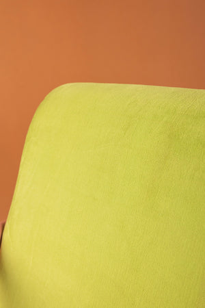 Green Oasis & Peach Colourblock Velvet Chair