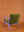 Moss Green & Cornflower Colourblock Velvet Chair