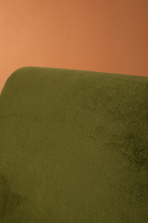 Moss Green & Cornflower Colourblock Velvet Chair