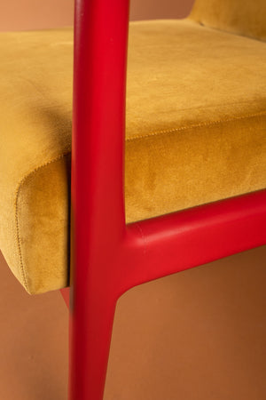 Gilt & Poppy Colourblock Velvet Chair