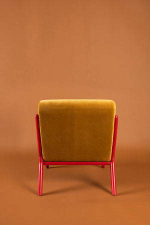Gilt & Poppy Colourblock Velvet Chair