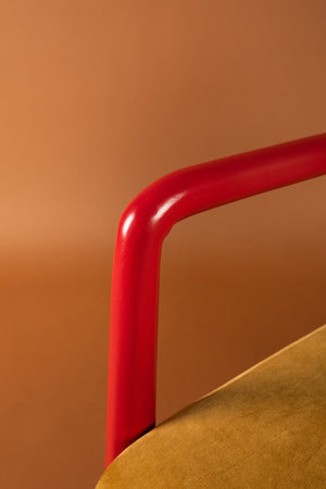 Gilt & Poppy Colourblock Velvet Chair