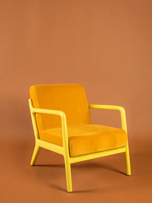 Honey Gold & Lemonade Colourblock Velvet Chair
