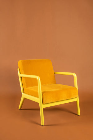 Honey Gold & Lemonade Colourblock Velvet Chair