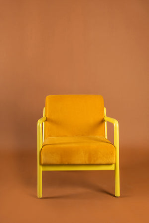 Honey Gold & Lemonade Colourblock Velvet Chair