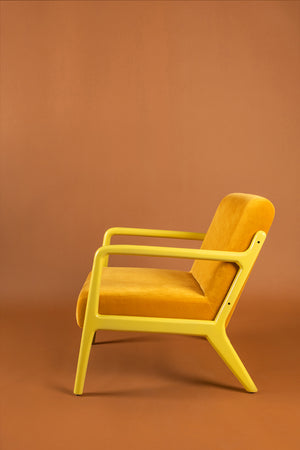 Honey Gold & Lemonade Colourblock Velvet Chair