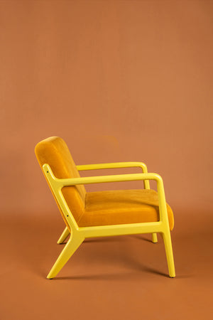 Honey Gold & Lemonade Colourblock Velvet Chair