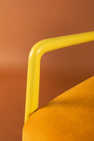 Honey Gold & Lemonade Colourblock Velvet Chair
