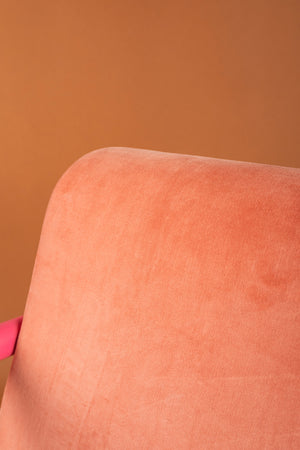 Reef Coral & Begonia Colourblock Velvet Chair
