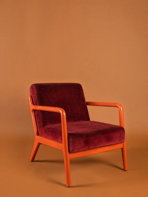 Pomegranate & Persimmon Colourblock Velvet Chair