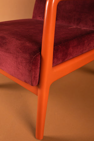 Pomegranate & Persimmon Colourblock Velvet Chair
