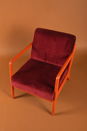 Pomegranate & Persimmon Colourblock Velvet Chair