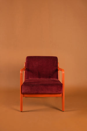 Pomegranate & Persimmon Colourblock Velvet Chair