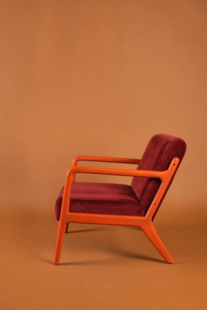 Pomegranate & Persimmon Colourblock Velvet Chair