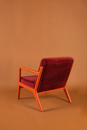 Pomegranate & Persimmon Colourblock Velvet Chair