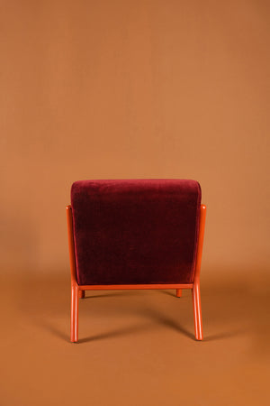 Pomegranate & Persimmon Colourblock Velvet Chair