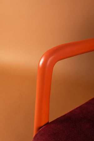 Pomegranate & Persimmon Colourblock Velvet Chair