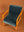 Deep Sapphire & Pumpkin Colourblock Velvet Chair