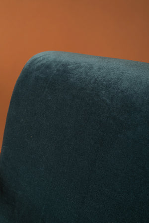 Deep Sapphire & Pumpkin Colourblock Velvet Chair