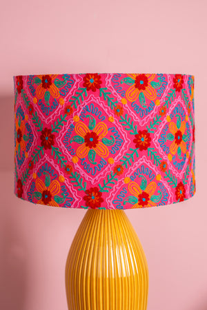 Pink & Orange Embroidered Lampshade